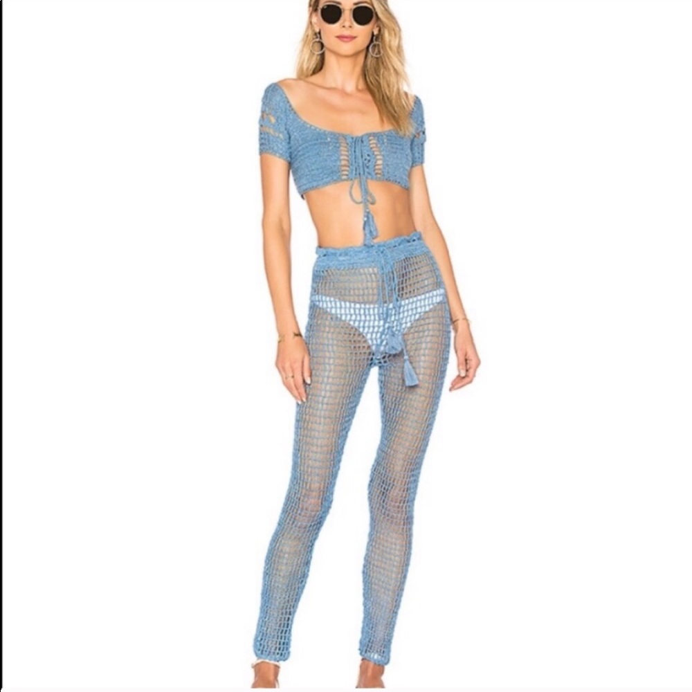 MAJORELLE x REVOLVE Blue Crochet Hilary Set